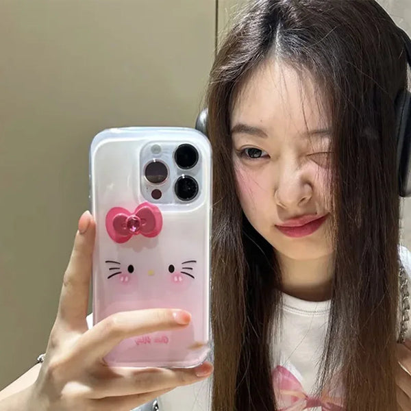 New Cute Sanrio Hello Kittys IPhone Case Kawaii Anime IPhone 15 14 13 12 11 All Inclusive Anti Drop Soft Shell Toy Girl Gifts