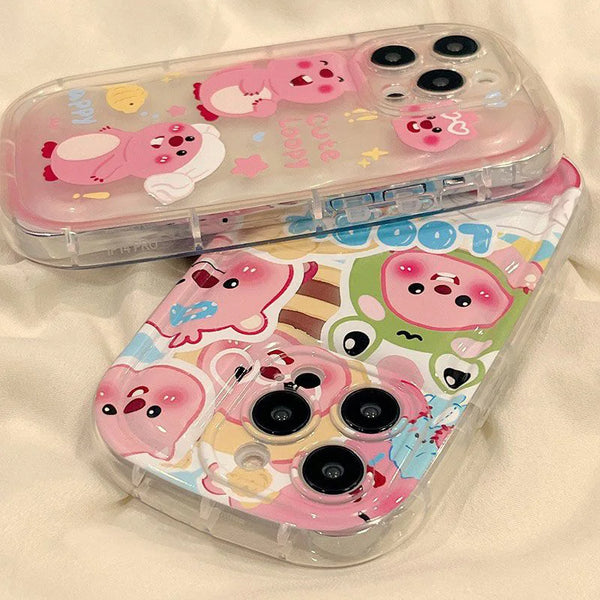 Cartoon Zanmang Loopy Cute Beaver Phone Case Kawaii IPhone 14 15 13 12Pro Airbag Anti Drop Soft XSMAX Cases Girl Birthday Gifts